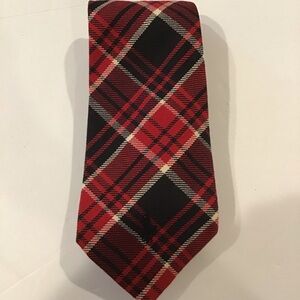 Ralph Lauren Red Tartan Plaid Necktie Polo Pony Tie